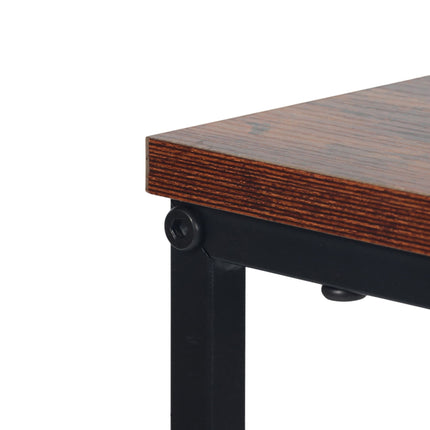 C-Shaped Side Table, Wood-Effect Top, Metal Frame