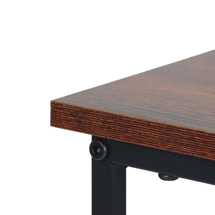 C-Shaped Side Table with 2 Shelves for Sofa & Bed