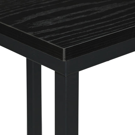 C-Shaped Side Table with Wheels, Metal and MDF