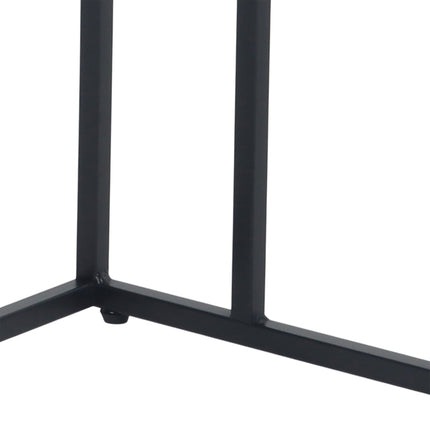 C-Shaped Side Table with Wheels – Wood-Effect, Metal Frame