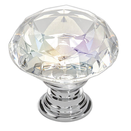 Cabinet Knobs, 12 Pack, 31 Mm Diamond Acrylic Zinc Alloy
