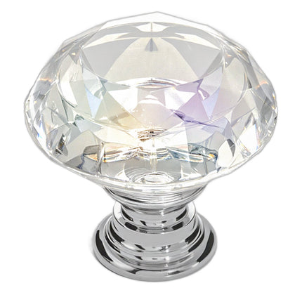 Cabinet Knobs, 12 Pack, 31 Mm Diamond Acrylic Zinc Alloy