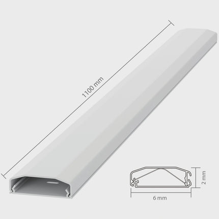 Kabelkanal, 75x6x2 cm, Weiß PVC