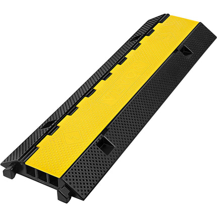 Cable Protector Ramp, 3-Channel Rubber, 22,000 lb