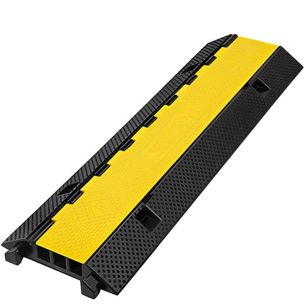 Cable Protector Ramp, 3-Channel Rubber, 22,000 lb