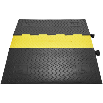 Cable Protector Ramp, 5-Channel Rubber, 10T Flip-Open