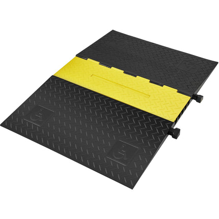 Cable Protector Ramp, 5-Channel Rubber, 10T Flip-Open