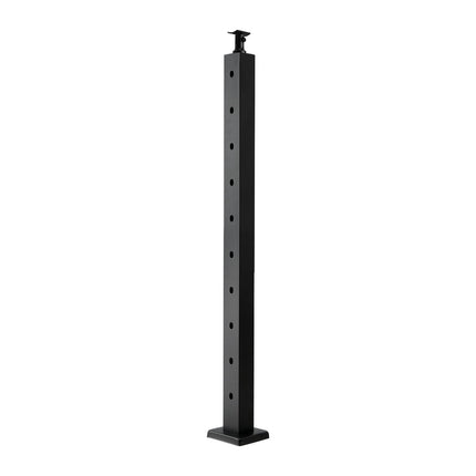 Cable Railing Post, 36 x 2 x 2 in, 30 Holes, Black