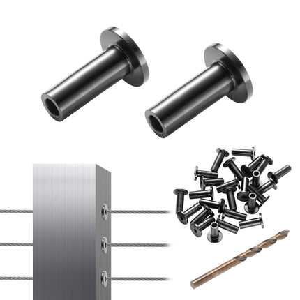 Cable Railing Protector Sleeves, 101 Pack, T316, 1/8 in, Drill Bit