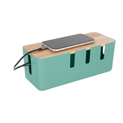 Cable Storage Box with Wooden Lid for Socket Strips