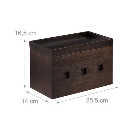 Cable box Bamboo Dark brown