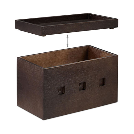 Cable box Bamboo Dark brown