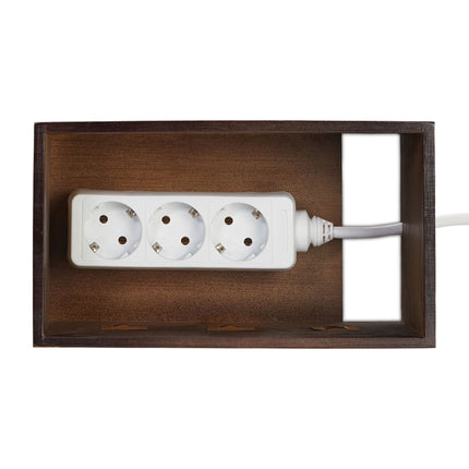 Cable box Bamboo Dark brown