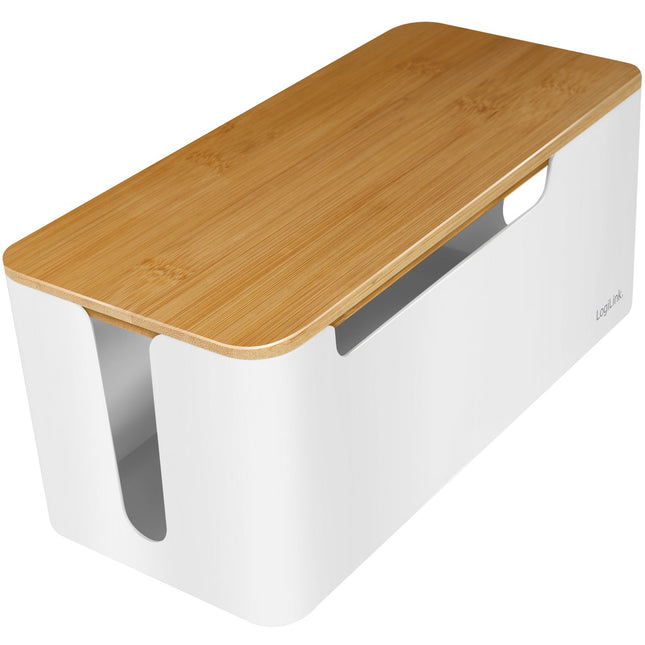 Kabelbox - Kabelversteck mit Bambusdeckel 32x14x13cm