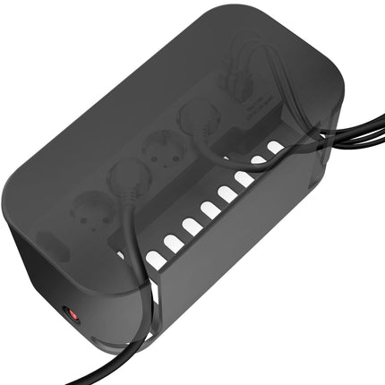 Kabelbox - Kabelversteck mit Abzweigdose + USB-A/USB-C Aufladen Schwarz