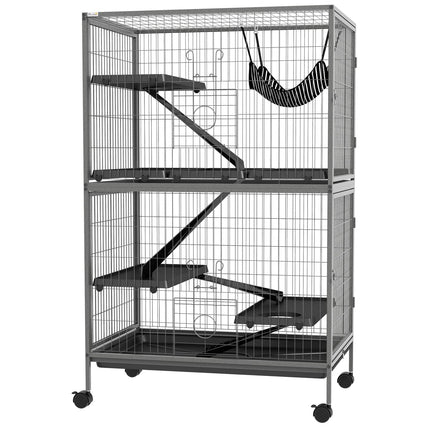 Rodent cage with 4 platforms, 3 ramps, 4 doors, steel