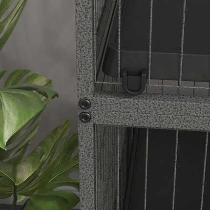 Rodent cage with 4 platforms, 3 ramps, 4 doors, steel