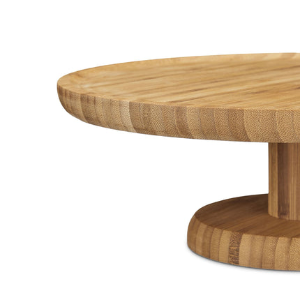 Cake plate on bamboo base