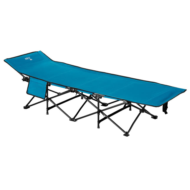 Kampeerbed, blauw, 190 cm, draagbaar opvouwbaar ontwerp
