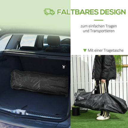 Campingliege mit Tasche und Becherhalter, schwarz, 120 kg Tragkraft