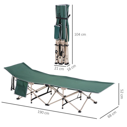 Klappbares Feldbett mit Tragetasche – Stahlrahmen, grün