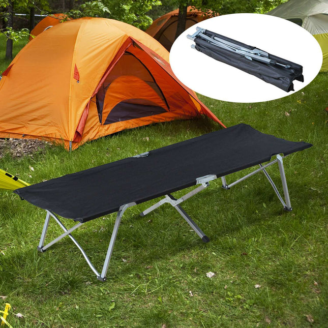 Feldbett mit Tragetasche – Schwarz, tragbares Design