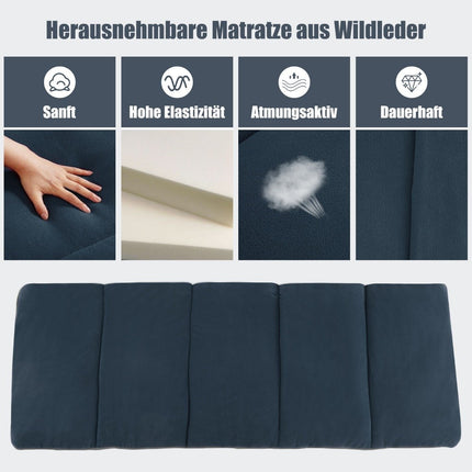 Feldbett Klappbett Campingbett mit Matratze 185 cm x 65 cm x 41-53 cm Blau
