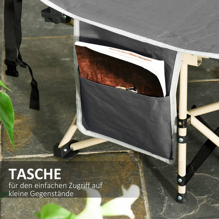 Klappbares Feldbett aus Stahl mit Tragetasche, Grau, 190x68x52 cm