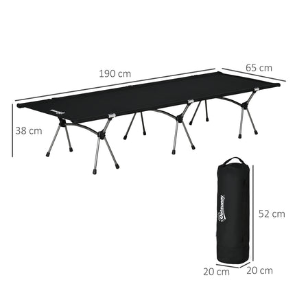 Klappbares Feldbett - höhenverstellbar, 190x65 cm, 150 kg Belastbarkeit