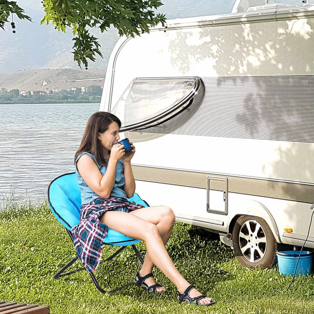 Klappbarer Campingstuhl, gepolstert, blau, 80x80x75 cm