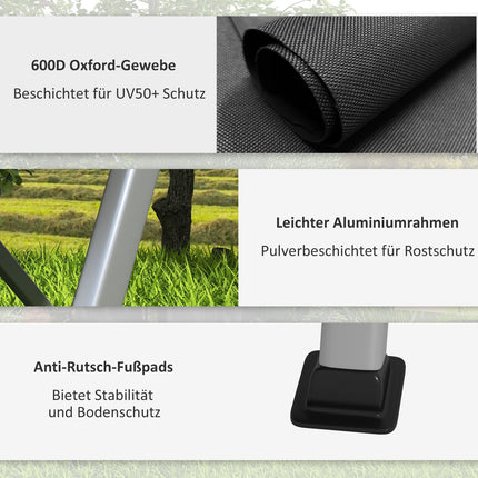 Klappbarer Campingstuhl, 4-fach verstellbar, Oxford-Gewebe