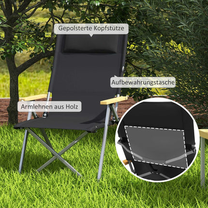 Klappbarer Campingstuhl, 4-fach verstellbar, Oxford-Gewebe