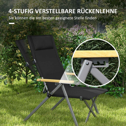 Klappbarer Campingstuhl, 4-fach verstellbar, Oxford-Gewebe