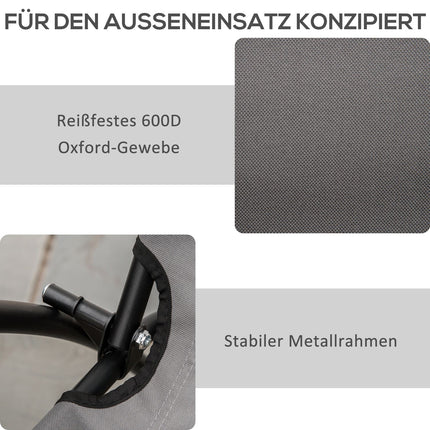 Klappbarer Campingstuhl mit verstellbarem Metallrahmen, grau