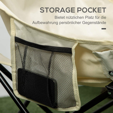 Klappbarer Campingstuhl mit Seitentasche und Tragetasche