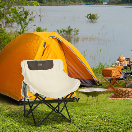 Klappbarer Campingstuhl mit Seitentasche und Tragetasche