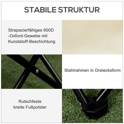 Klappbarer Campingstuhl mit Seitentasche und Tragetasche