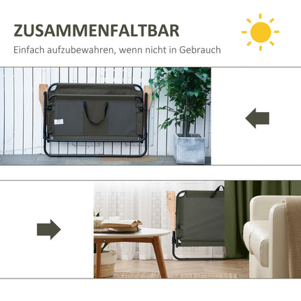 Folding director's chair, 2-seater, steel frame, green