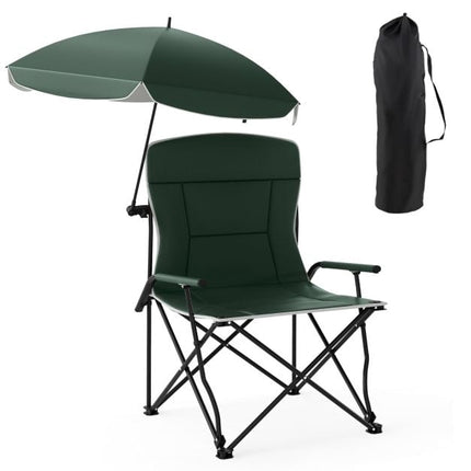 Campingstuhl mit verstellbarem Schirm, faltbar, Tasche