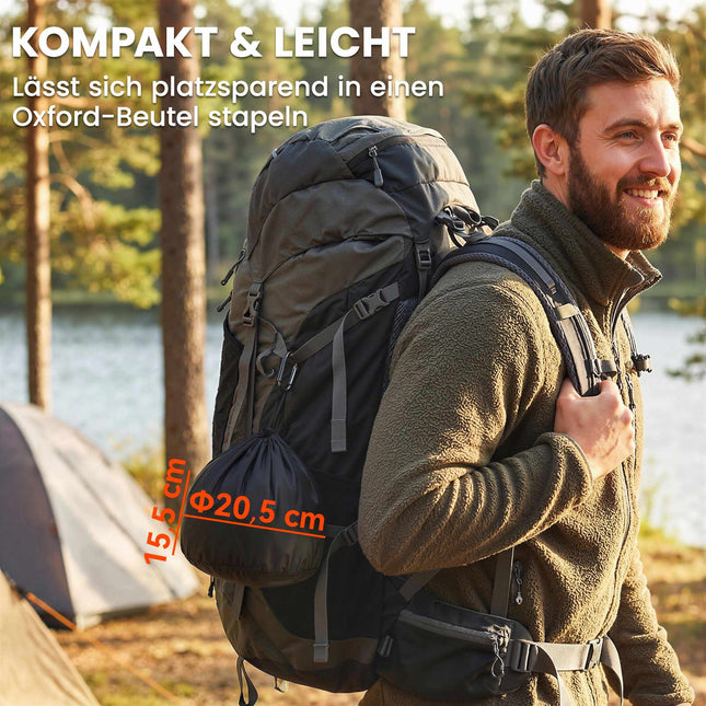 Camping-Kochgeschirr-Set, 5-teilig, Anti-Verbrühungs-Griffe, Grau