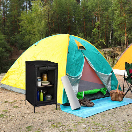 Campingschrank mit 2 Ablagen, strapazierfähiges Polyester