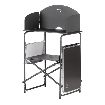 Camping Cupboard with Wind Shelter, Portable Storage