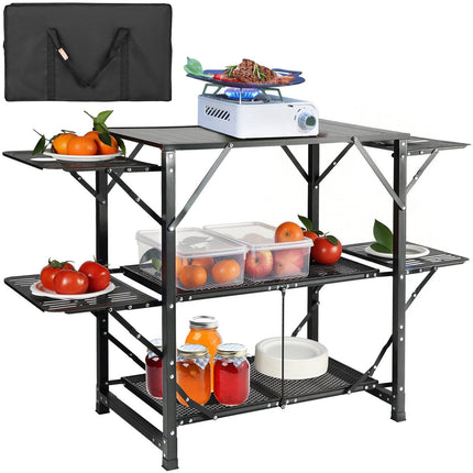 Camping Kitchen Table – Folding Cook Station With Carry Bag