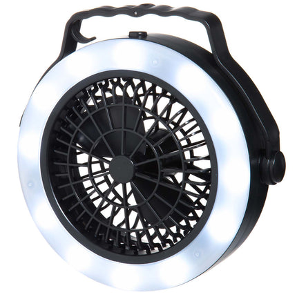 Camping Lantern with Fan, Battery-Powered, 12 LED