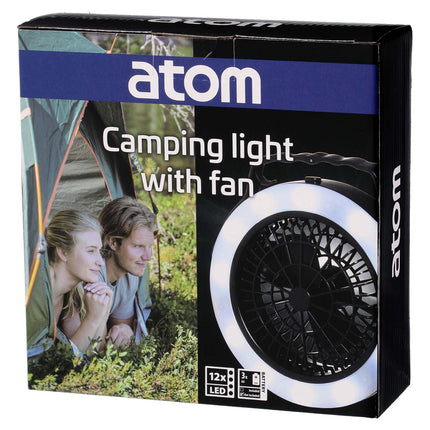 Camping Lantern with Fan, Battery-Powered, 12 LED