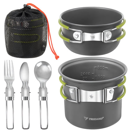 Camping-Kochgeschirr-Set, faltbares Aluminium, 1,2 l Fassungsvermögen