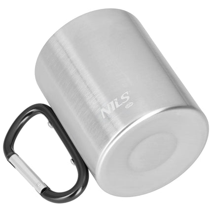Campingbecher mit Karabiner, 300 ml Edelstahl