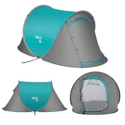 Camping-Pop-Up-Zelt, Türkis, einfacher Aufbau