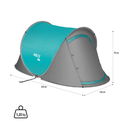 Camping-Pop-Up-Zelt, Türkis, einfacher Aufbau