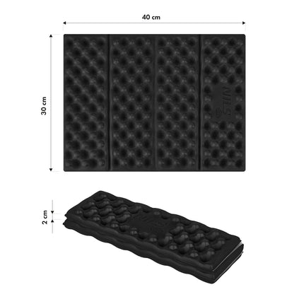 Camping Seating Mat, Aluminum Bolster, 40 cm, Black